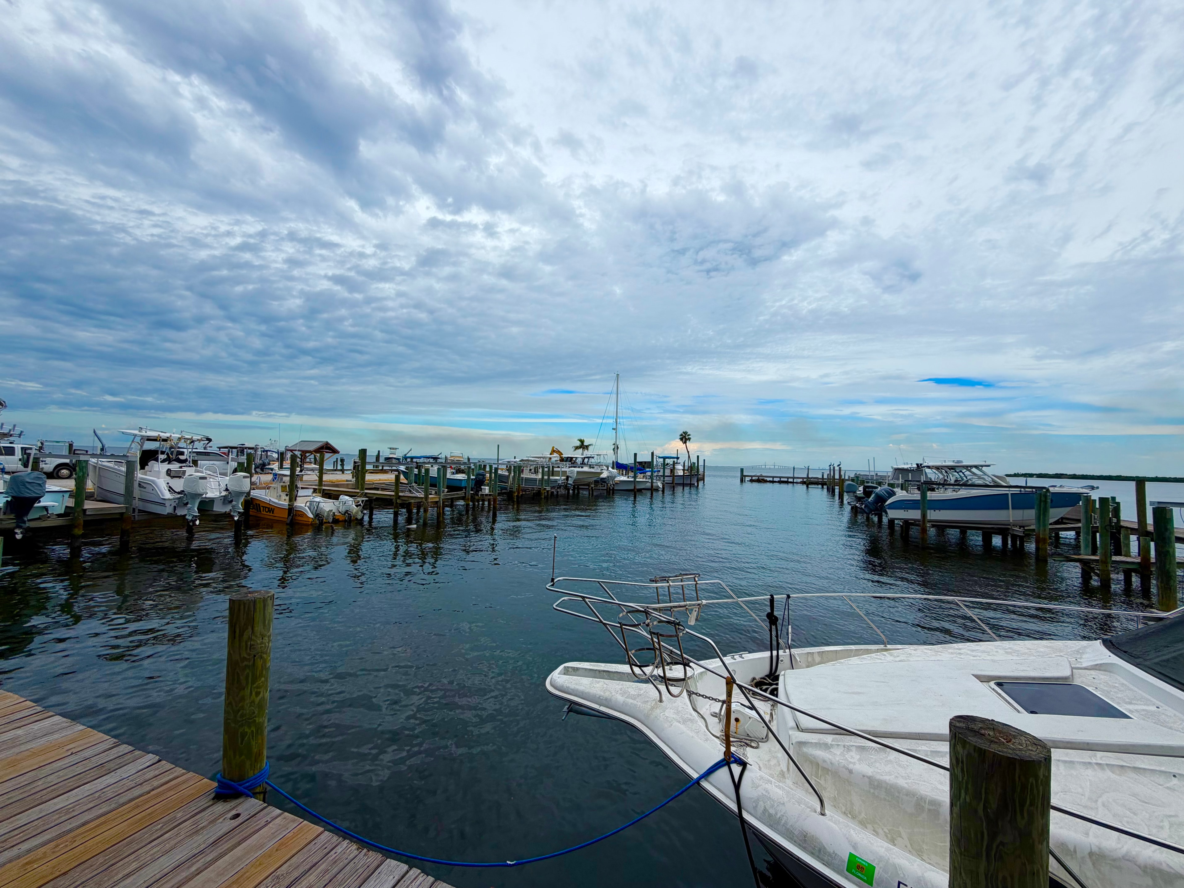 Boats docked at Blenker Boatworks marina, Bradenton Florida